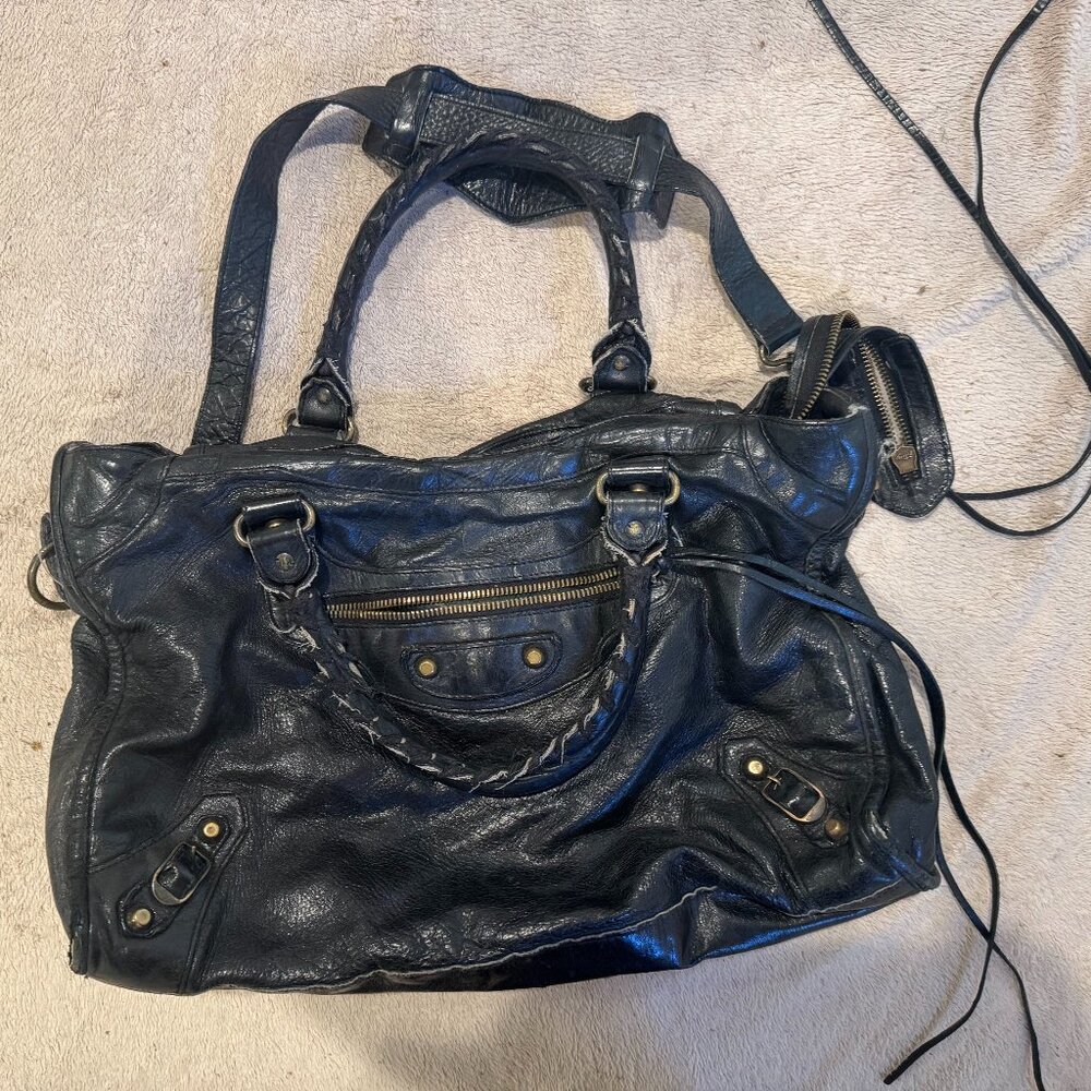Balenciaga Agneau Giant 12 Gold Hardware City Black